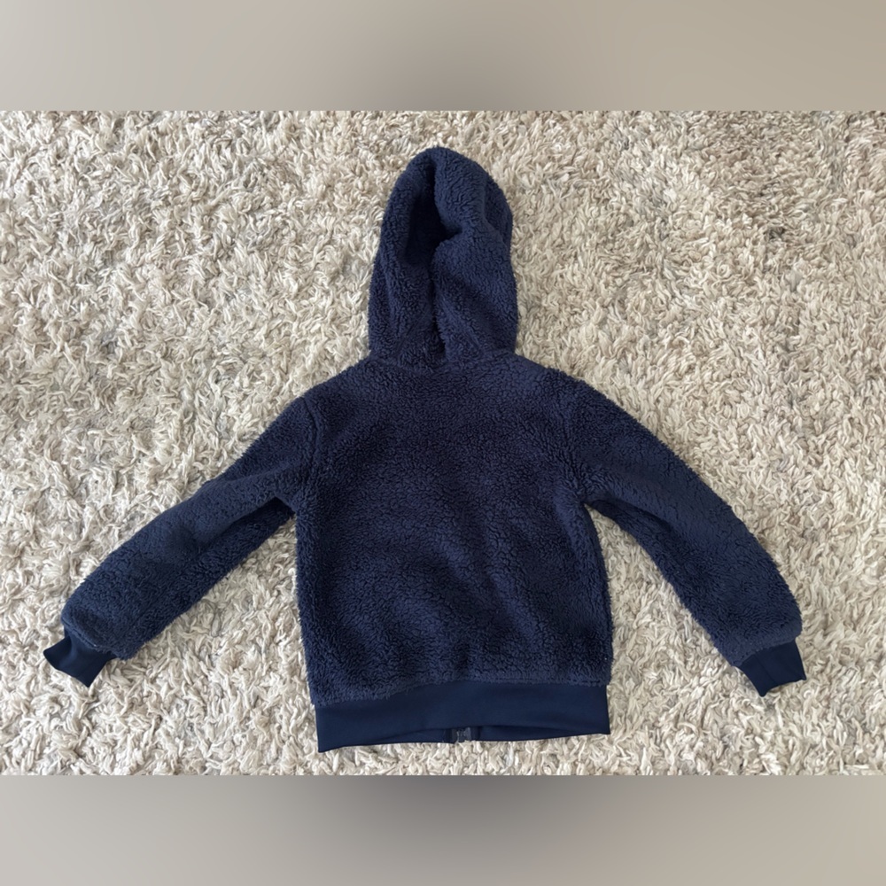 Nike Navy Blue Sherpa Hooded Sweater Jacket Size 4 - Picture 7 of 7